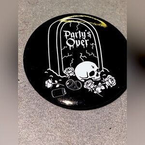 Party’s Over Button Pin New